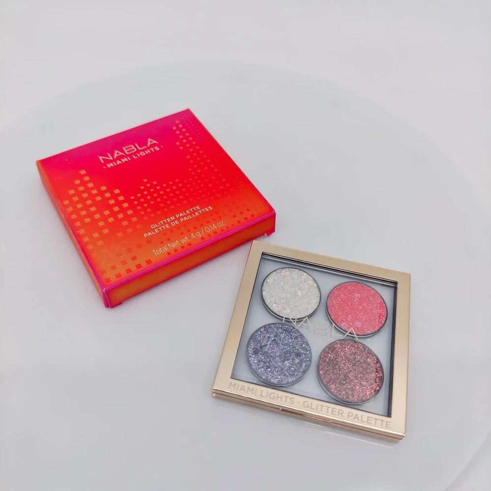 NABLA Miami Lights Glitter Palette Pressed Eye Shadow Quad 4g NEW